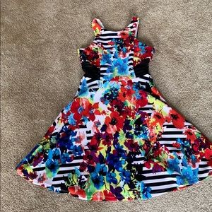floral dress with mesh sides